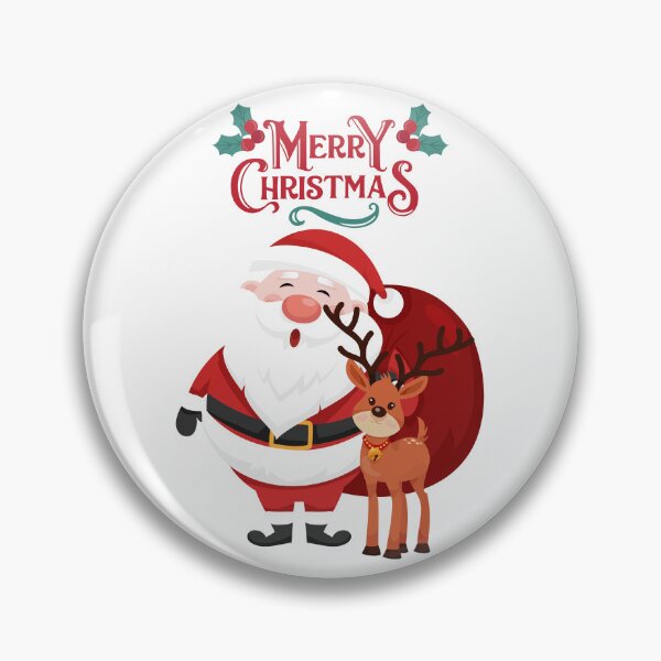 Item preview, Smiling Santa Claus and Cute Reindeer Merry Christmas Greeting designed and sold by HorizonStores.