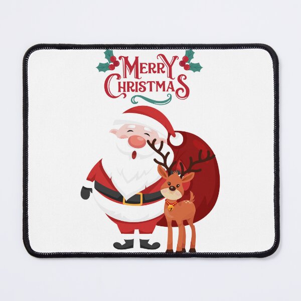 Item preview, Smiling Santa Claus and Cute Reindeer Merry Christmas Greeting designed and sold by HorizonStores.