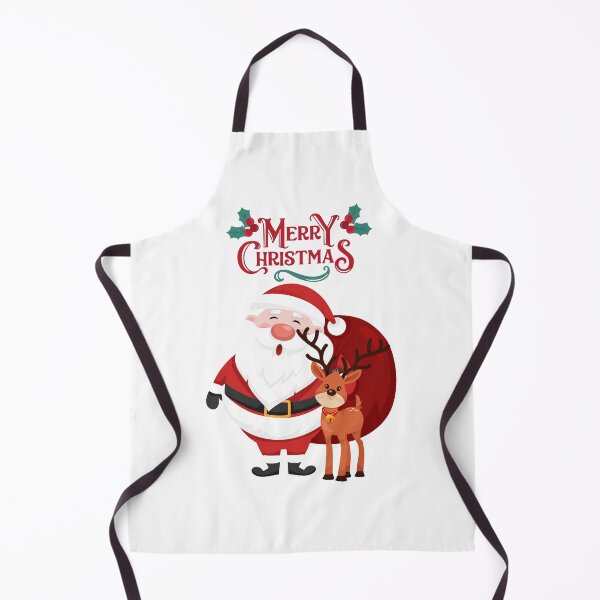 Item preview, Smiling Santa Claus and Cute Reindeer Merry Christmas Greeting designed and sold by HorizonStores.