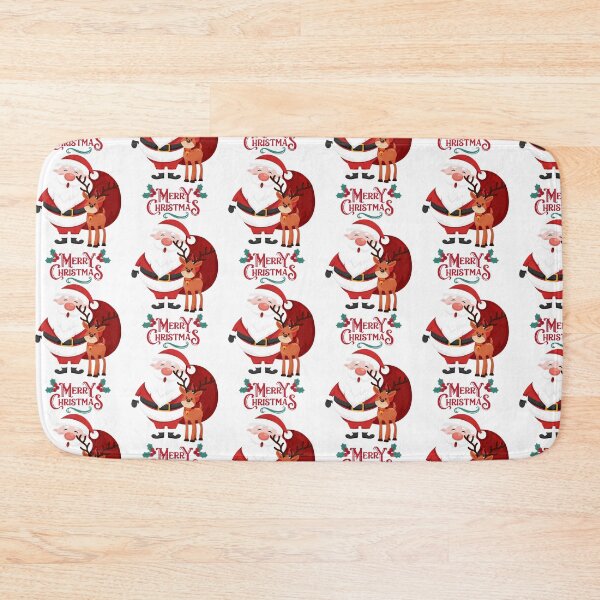 Item preview, Smiling Santa Claus and Cute Reindeer Merry Christmas Greeting designed and sold by HorizonStores.