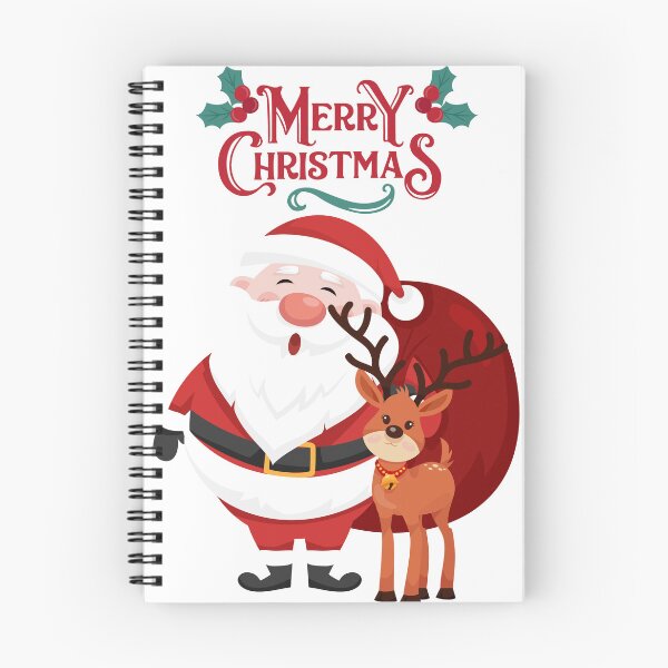 Item preview, Smiling Santa Claus and Cute Reindeer Merry Christmas Greeting designed and sold by HorizonStores.