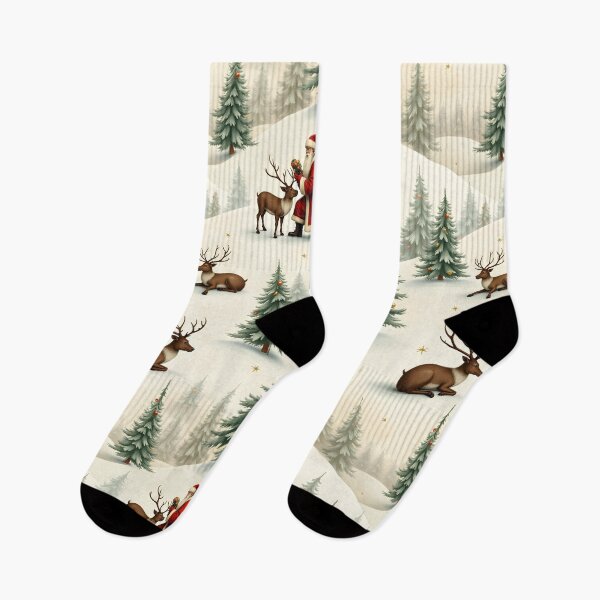 Item preview, Santa Claus and Reindeer in the snow designed and sold by BDLdesigns.