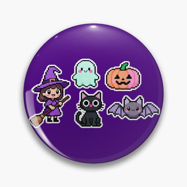 Item preview, Cute Pixel Halloween Kawaii Characters designed and sold by MuseAI.
