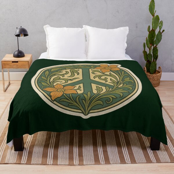 Item preview, Art Nouveau Floral Peace Symbol Decorative Design designed and sold by PinUpPizzazz.