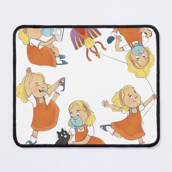 Item preview, Multiple Poses of a Blonde Girl Playing with Bubbles and Her Cat designed and sold by Splurtifumi.