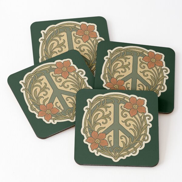 Item preview, Art Nouveau Floral Peace Symbol Decorative Design designed and sold by PinUpPizzazz.