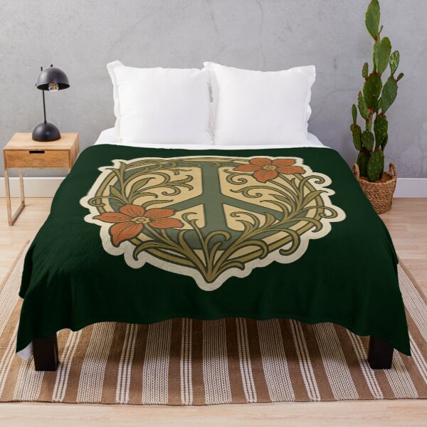 Item preview, Art Nouveau Floral Peace Symbol Decorative Design designed and sold by PinUpPizzazz.