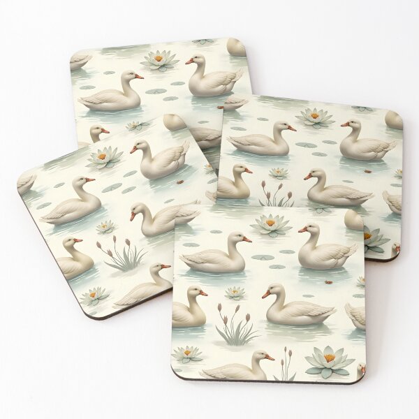 Item preview, Ducks Swimming in a Pond with Water Lilies designed and sold by BDLdesigns.