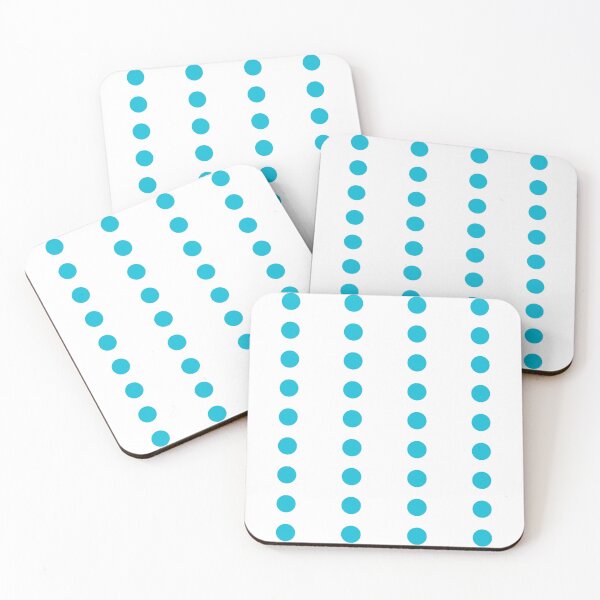Item preview, Aqua Blue Line Polka Dots on White  designed and sold by POLKAIWERX.