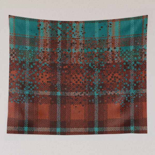 Item preview, Pixel Tartan Fade designed and sold by Kaleidoscope Print.