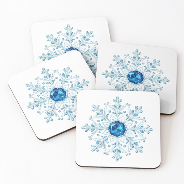 Item preview, Ethereal Crystal Snowflake with Blue Gem Core – Magical Winter Jewel Art designed and sold by PixelVibe782.