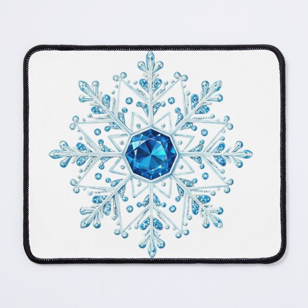 Item preview, Ethereal Crystal Snowflake with Blue Gem Core – Magical Winter Jewel Art designed and sold by PixelVibe782.