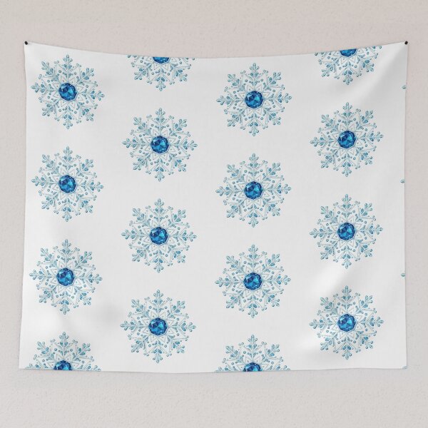 Item preview, Ethereal Crystal Snowflake with Blue Gem Core – Magical Winter Jewel Art designed and sold by PixelVibe782.