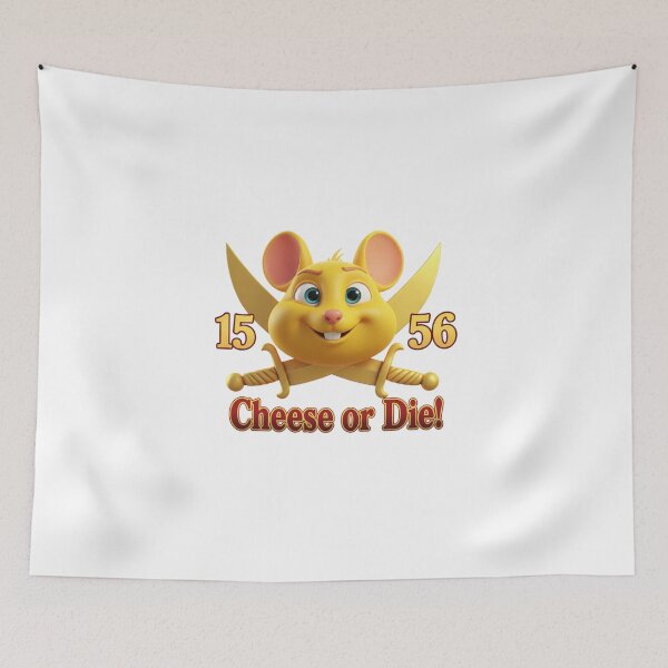 Item preview, Zippy Pirate Mouse – Cheese or Die Flag designed and sold by Zippy Creation.