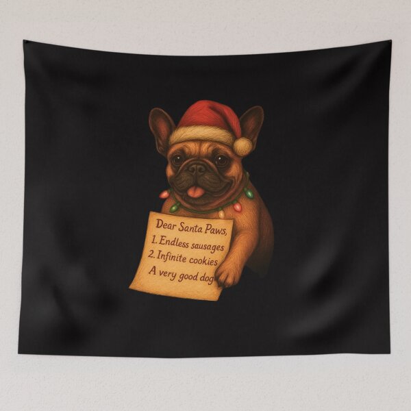 Item preview, Funny French Bulldog Christmas Wish List designed and sold by Morna123.