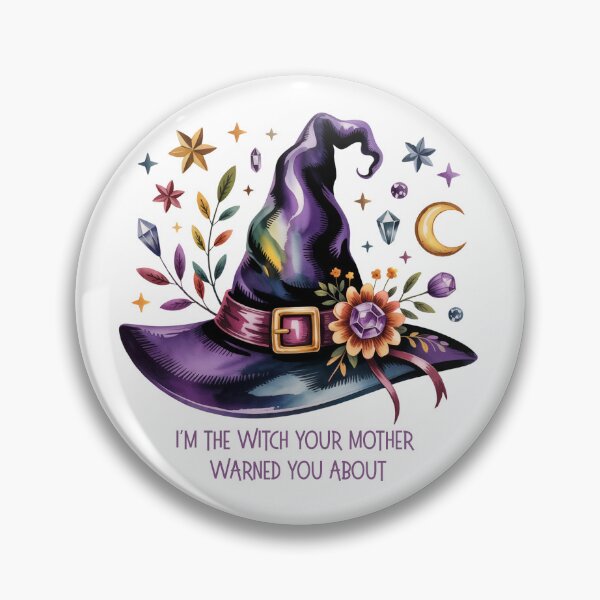 Item preview, I'm the Witch Your Mother Warned You About - Purple Witch Hat Art designed and sold by Random Candy Studio.