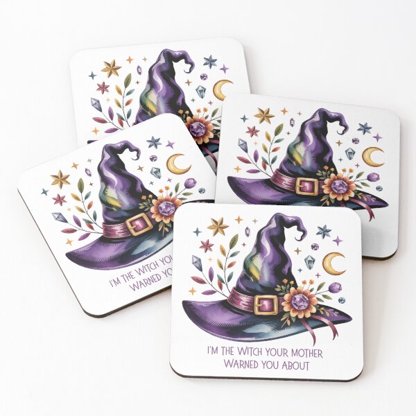 Item preview, I'm the Witch Your Mother Warned You About - Purple Witch Hat Art designed and sold by Random Candy Studio.
