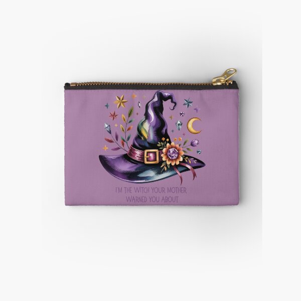 Item preview, I'm the Witch Your Mother Warned You About - Purple Witch Hat Art designed and sold by Random Candy Studio.