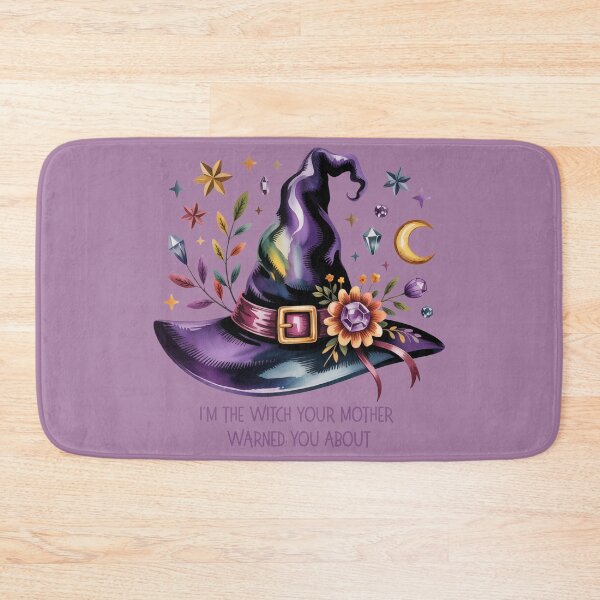 Item preview, I'm the Witch Your Mother Warned You About - Purple Witch Hat Art designed and sold by Random Candy Studio.