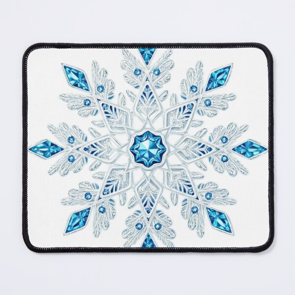 Item preview, Luminous Icy Blue Snowflake with Gem Crystals – Elegant Winter Fantasy Art designed and sold by PixelVibe782.