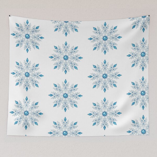 Item preview, Luminous Icy Blue Snowflake with Gem Crystals – Elegant Winter Fantasy Art designed and sold by PixelVibe782.