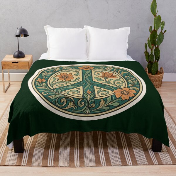 Item preview, Art Nouveau Floral Peace Symbol Decorative Design designed and sold by PinUpPizzazz.