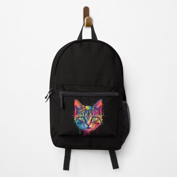 Item preview, Rainbow Splash Cat – Vibrant Pop Art Feline Portrait designed and sold by Lumive.