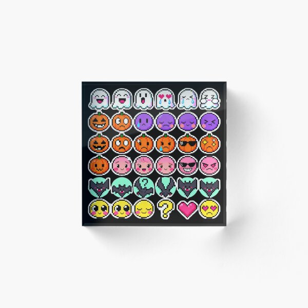 Item preview, Paquete de pegatinas de emojis pixelados de Halloween designed and sold by MuseAI.