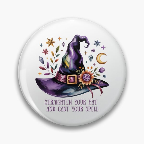 Item preview, Straighten Your Hat and Cast Your Spell - Purple Witch Hat Art designed and sold by Random Candy Studio.