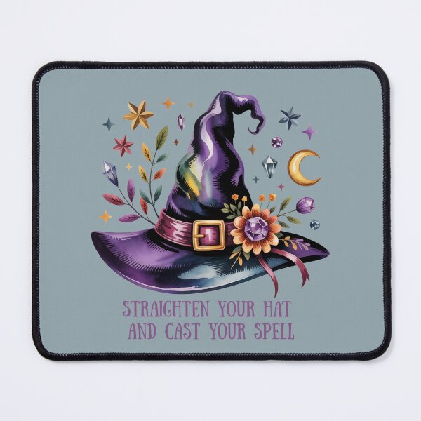 Item preview, Straighten Your Hat and Cast Your Spell - Purple Witch Hat Art designed and sold by Random Candy Studio.