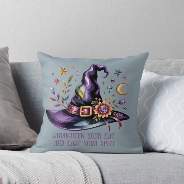 Item preview, Straighten Your Hat and Cast Your Spell - Purple Witch Hat Art designed and sold by Random Candy Studio.