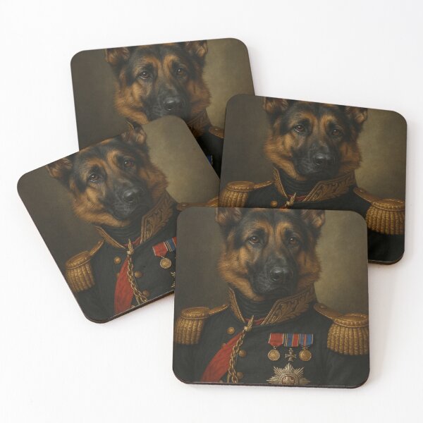 Item preview, Noble German Shepherd Commander – Royal Dog Portrait in Black Uniform designed and sold by Bernd Friese.
