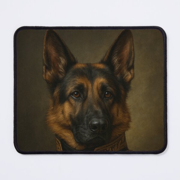 Item preview, Noble German Shepherd Commander – Royal Dog Portrait in Black Uniform designed and sold by Bernd Friese.