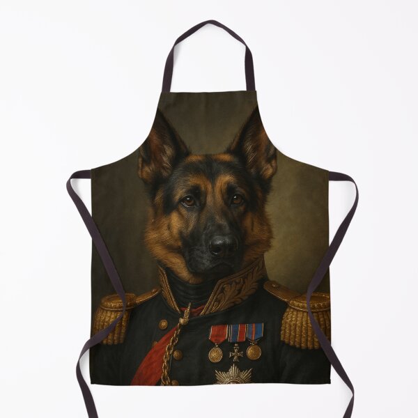 Item preview, Noble German Shepherd Commander – Royal Dog Portrait in Black Uniform designed and sold by Bernd Friese.