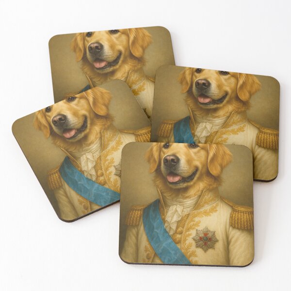 Item preview, Royal Golden Retriever – Elegant dog portrait in cream-white uniform. Authority designed and sold by Bernd Friese.