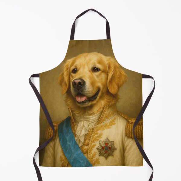 Item preview, Royal Golden Retriever – Elegant dog portrait in cream-white uniform. Authority designed and sold by Bernd Friese.