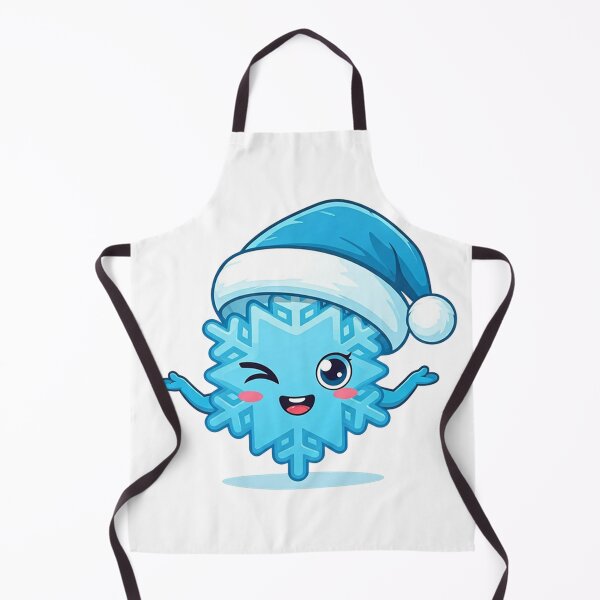 Item preview, Cute Winking Snowflake with Blue Santa Hat – Playful Winter Holiday Cartoon Art designed and sold by PixelVibe782.