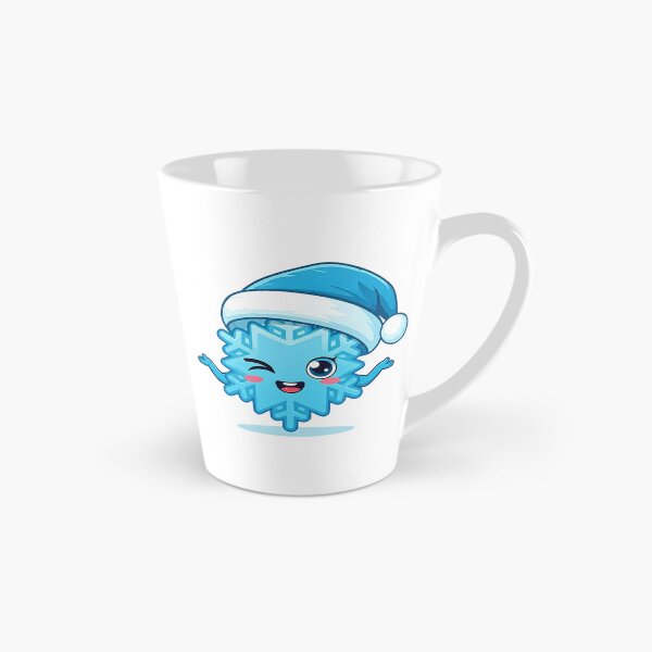 Item preview, Cute Winking Snowflake with Blue Santa Hat – Playful Winter Holiday Cartoon Art designed and sold by PixelVibe782.