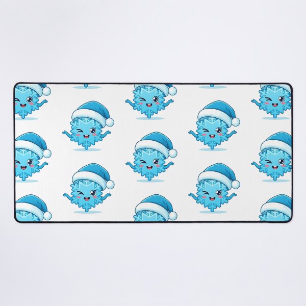 Item preview, Cute Winking Snowflake with Blue Santa Hat – Playful Winter Holiday Cartoon Art designed and sold by PixelVibe782.
