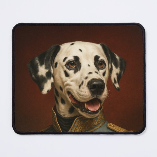 Item preview, Distinguished Dalmatian officer – Classic dog portrait with a regal air in his uniform designed and sold by Bernd Friese.
