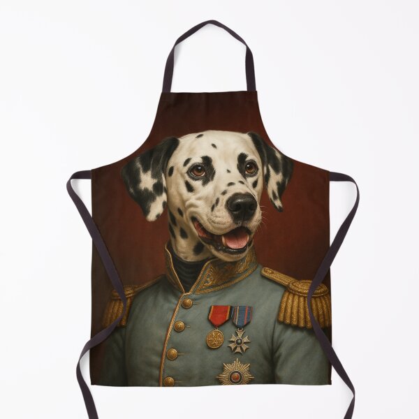Item preview, Distinguished Dalmatian officer – Classic dog portrait with a regal air in his uniform designed and sold by Bernd Friese.