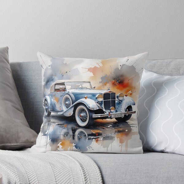 Item preview, Classic Blue Car – Watercolor Art by VektorVibe designed and sold by VektorVibe.