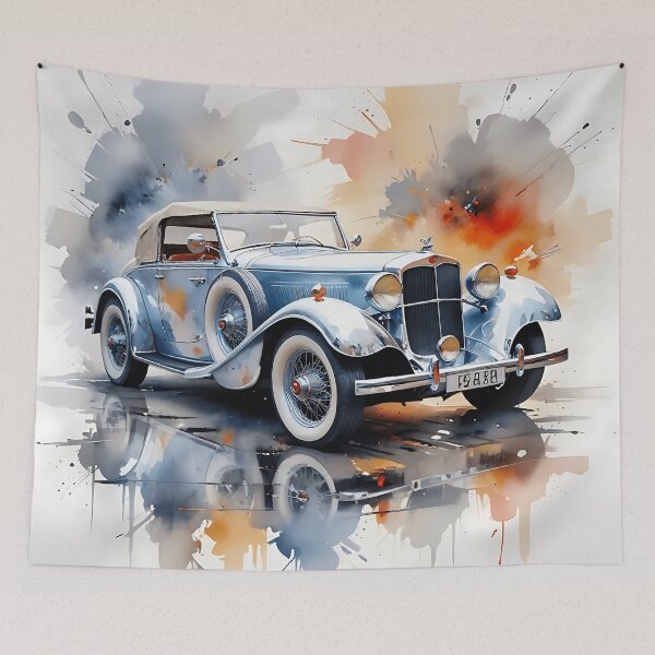 Item preview, Classic Blue Car – Watercolor Art by VektorVibe designed and sold by VektorVibe.