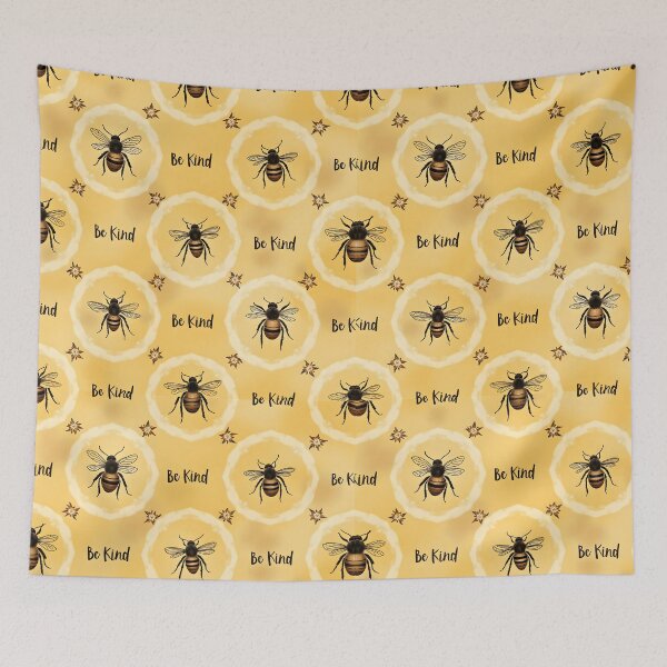 Item preview, Be Kind Cute Bees on Honeycomb  designed and sold by BDLdesigns.