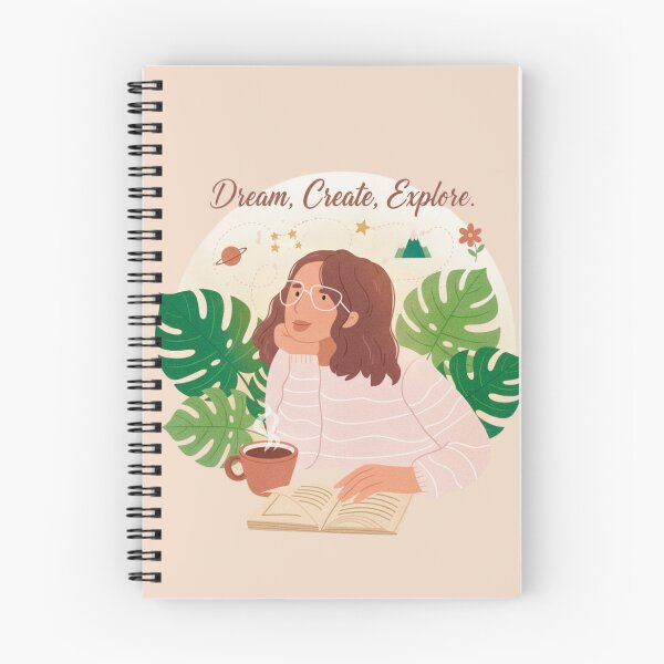 Item preview, Dream Create Explore Motivational Book Lover Botanical Art designed and sold by anandsiva2703.