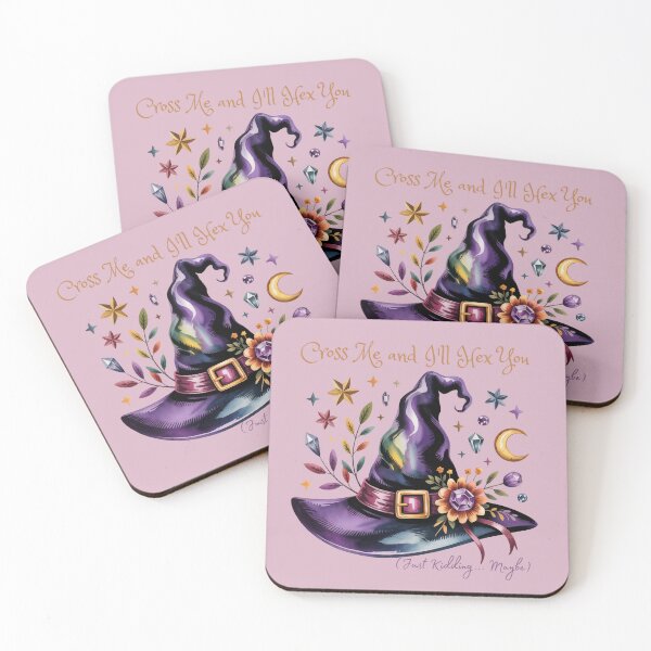 Item preview, Cross Me and I'll Hex You Just Kidding Maybe - Purple Witch Hat Art designed and sold by Random Candy Studio.
