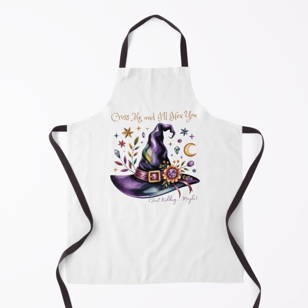 Item preview, Cross Me and I'll Hex You Just Kidding Maybe - Purple Witch Hat Art designed and sold by Random Candy Studio.