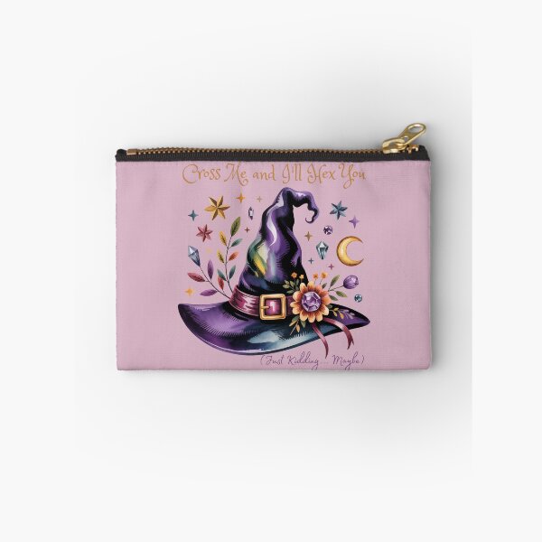 Item preview, Cross Me and I'll Hex You Just Kidding Maybe - Purple Witch Hat Art designed and sold by Random Candy Studio.