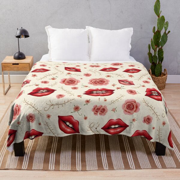 Item preview, Beautiful Bright Red Lips and Roses designed and sold by BDLdesigns.