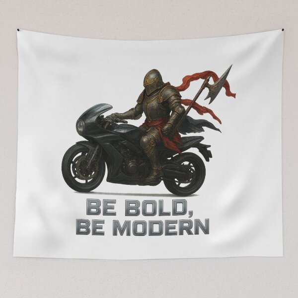 Item preview, Be Bold, Be Modern: Knight on Motorcycle designed and sold by AleksKos.